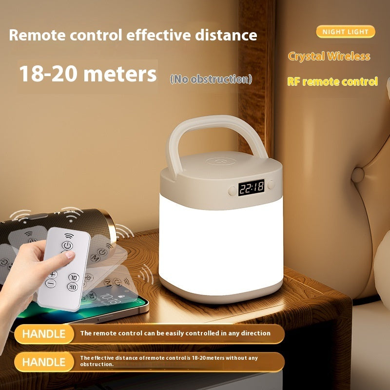 Portable Table Lamp with Clock & LED Light